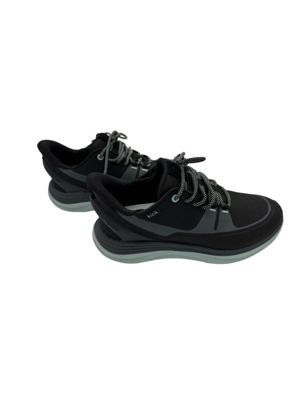 Kizik London AT Sneakers Lace Up Slip On Shoes Black/Surf Spray Womens 10.5 Wide